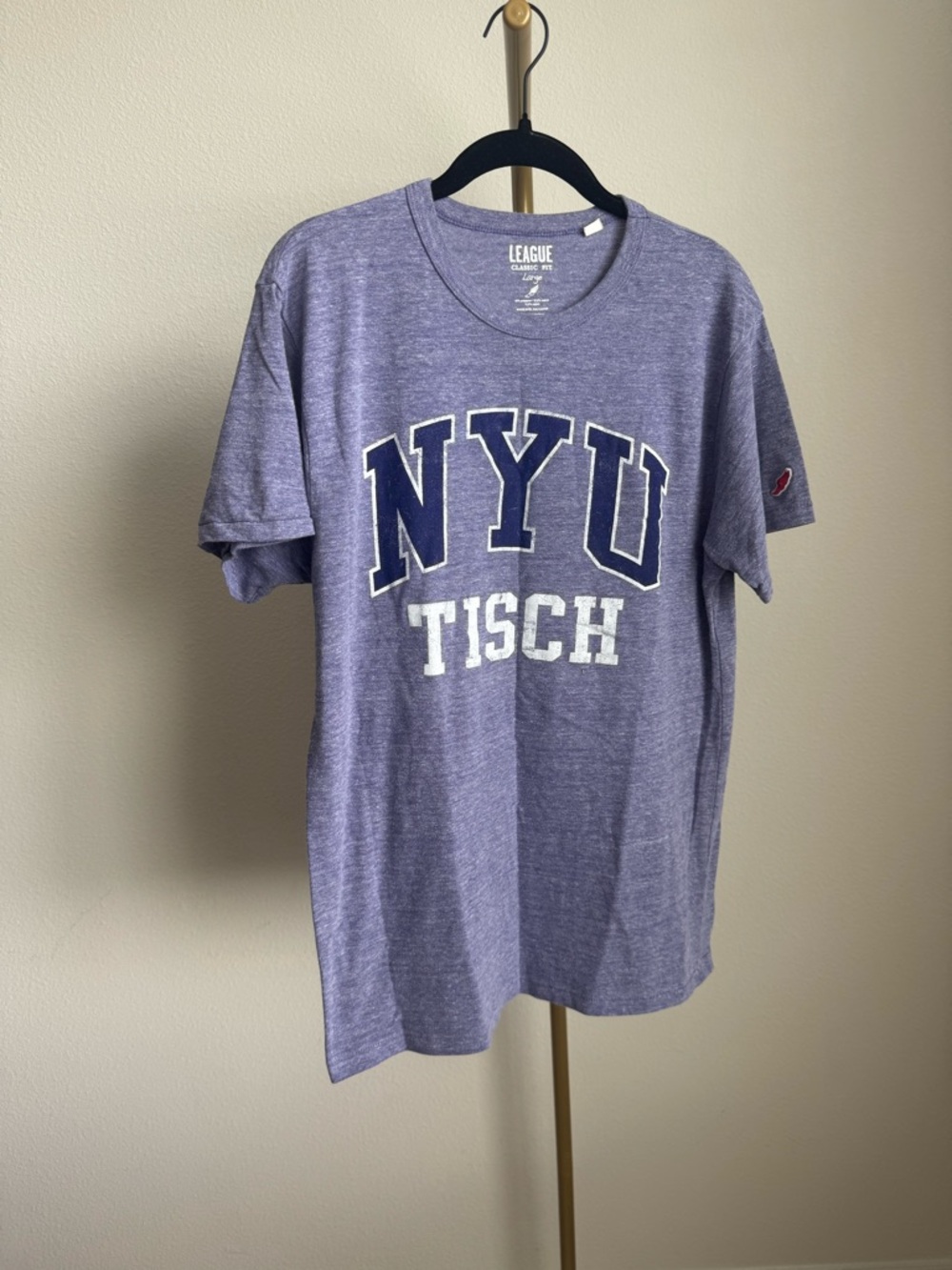 League NYU Tisch Purple Heather Short Sleeve Tee